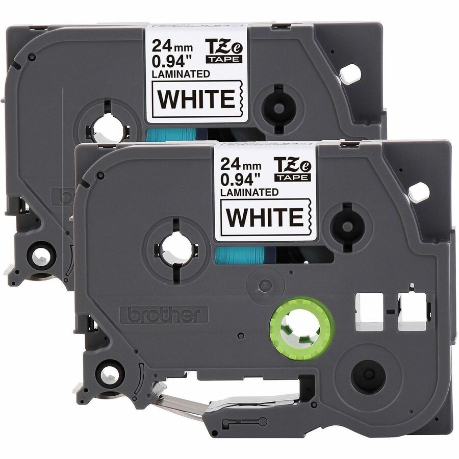 Image of Brother TZE2512PKG Genuine P-touch TZe2512PK BK on WHT Label Tapes, Laminated, 24mmX8m each