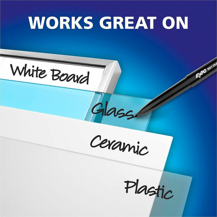 Image of Expo Vis-à-Vis 2134341A Wet Erase Markers, Ultra Fine Tip, Erasable, Assorted Ink, Glass, Calendar, 4 / Pack