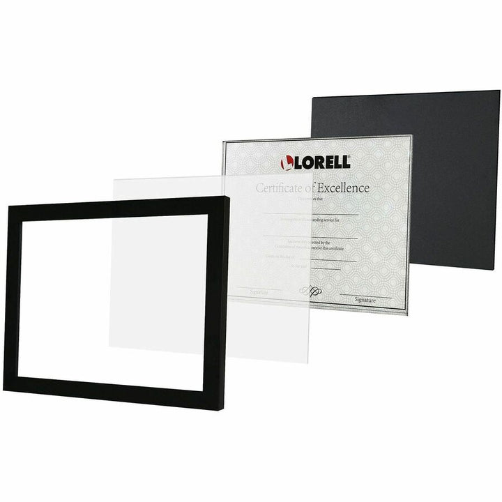 Image of Lorell 49418 Certificate Frame, 8.50" x 11" Frame Size, Desktop, Wall Mountable, Vertical, Horizontal, Black, 1 Each