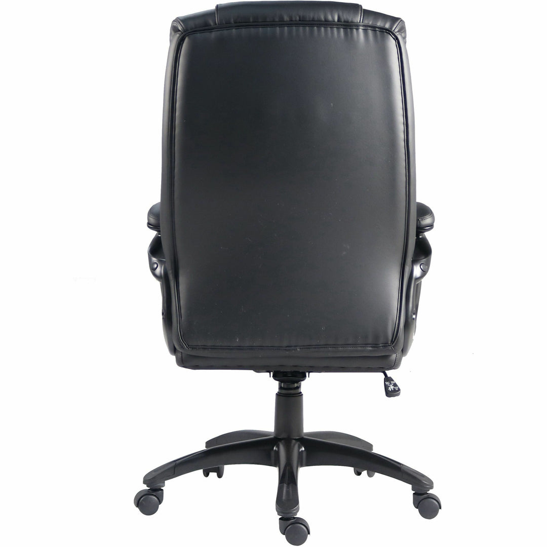 Image of Lorell Hi-Back Chair, PU Leather, 27"x32"x44-1/2", BK
