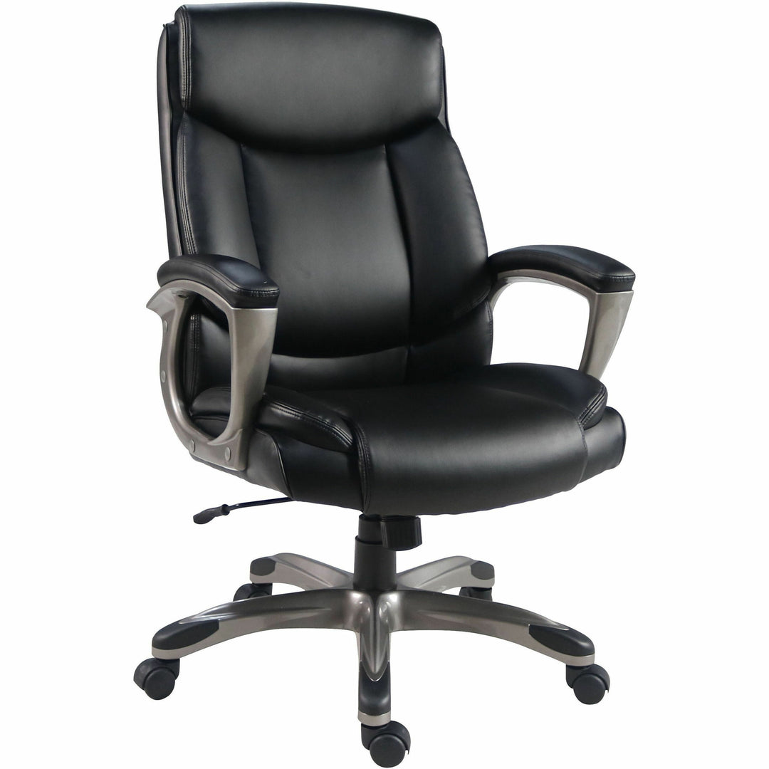 Image of Lorell High-Back Chair,PU,Loop Arms,25.8"x28.3"x41.5"-44.5",Black