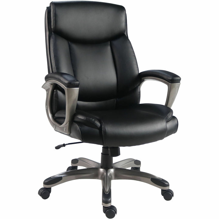 Image of Lorell High-Back Chair,PU,Loop Arms,25.8"x28.3"x41.5"-44.5",Black