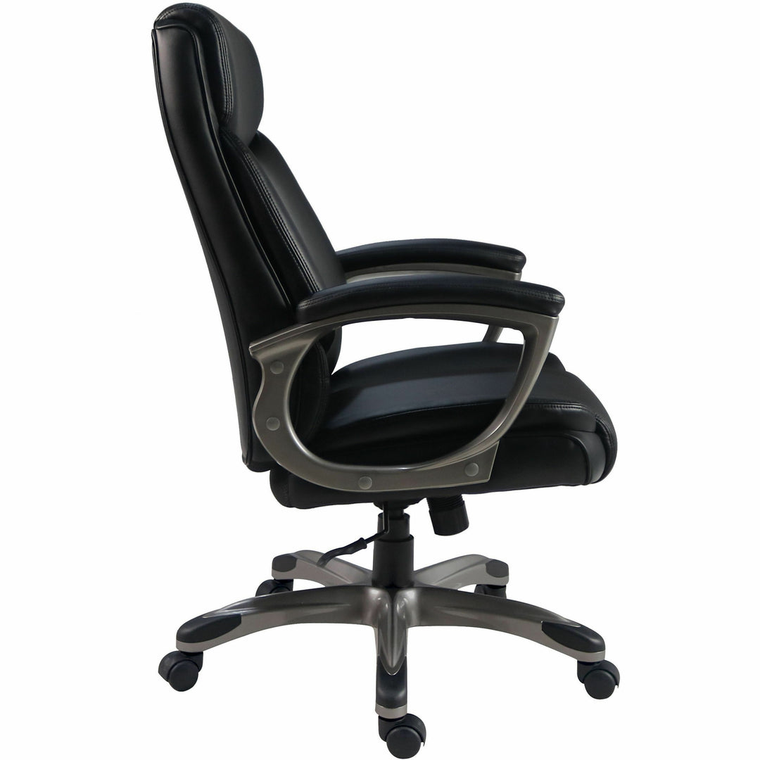 Image of Lorell High-Back Chair,PU,Loop Arms,25.8"x28.3"x41.5"-44.5",Black