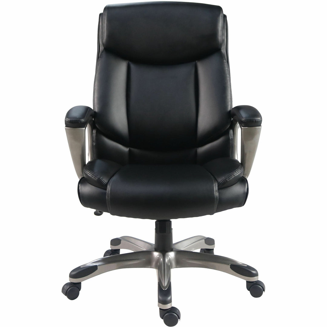 Image of Lorell High-Back Chair,PU,Loop Arms,25.8"x28.3"x41.5"-44.5",Black