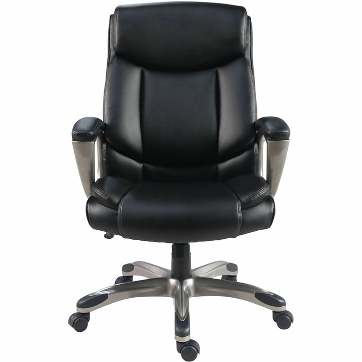 Image of Lorell High-Back Chair,PU,Loop Arms,25.8"x28.3"x41.5"-44.5",Black