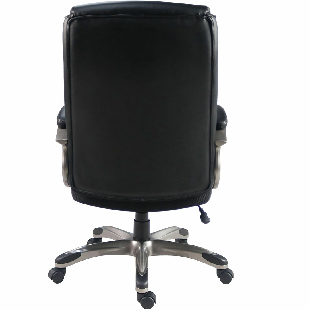 Image of Lorell High-Back Chair,PU,Loop Arms,25.8"x28.3"x41.5"-44.5",Black