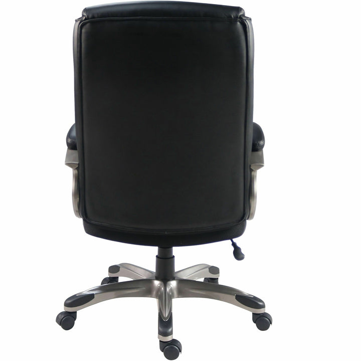 Image of Lorell High-Back Chair,PU,Loop Arms,25.8"x28.3"x41.5"-44.5",Black