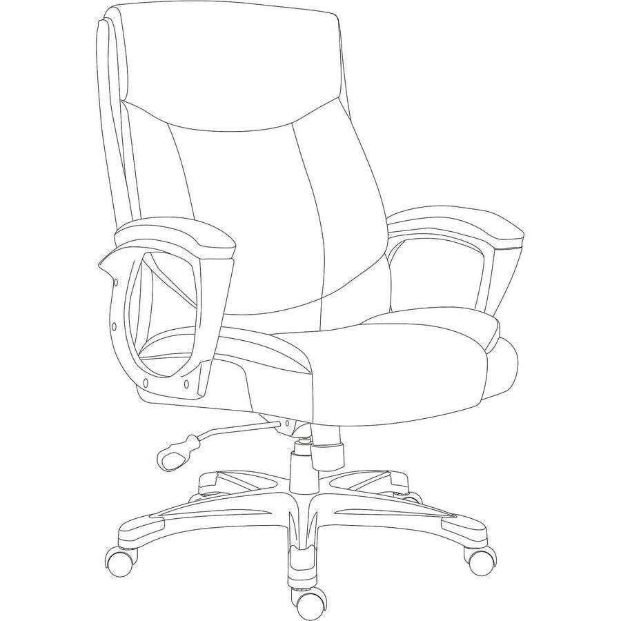 Image of Lorell High-Back Chair,PU,Loop Arms,25.8"x28.3"x41.5"-44.5",Black