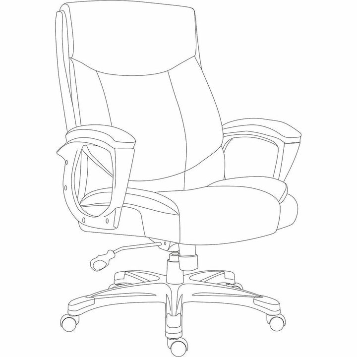 Image of Lorell High-Back Chair,PU,Loop Arms,25.8"x28.3"x41.5"-44.5",Black