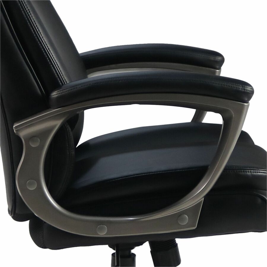 Image of Lorell High-Back Chair,PU,Loop Arms,25.8"x28.3"x41.5"-44.5",Black