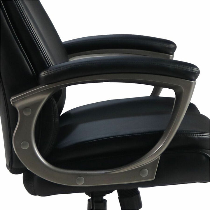 Image of Lorell High-Back Chair,PU,Loop Arms,25.8"x28.3"x41.5"-44.5",Black