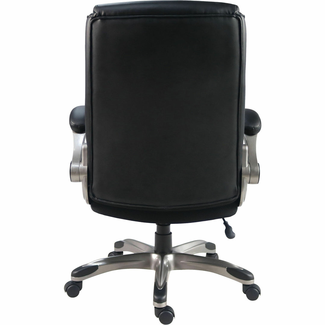 Image of Lorell 63271 Sera High-Back Manager Chair, Polyurethane Seat Material, Polyurethane Back Material, High Back, Black, Armrest, 1 Each