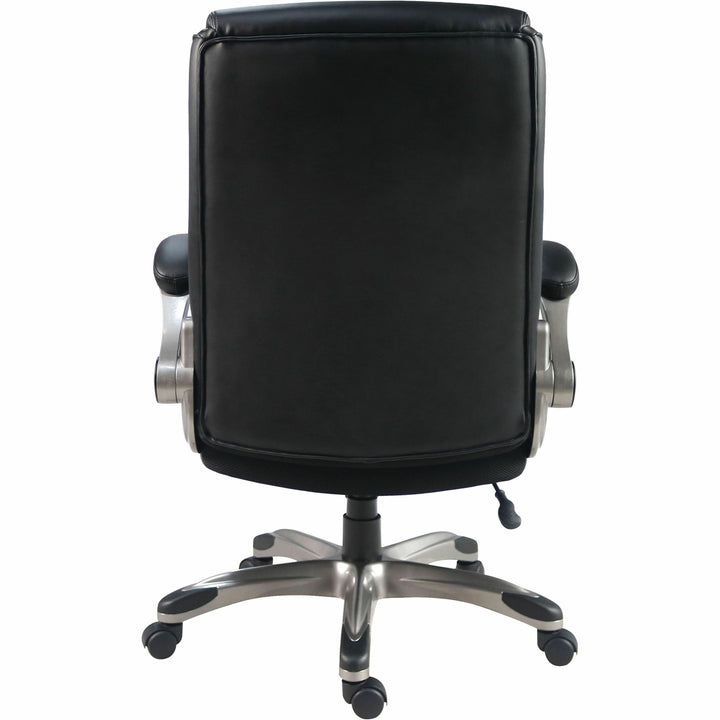 Image of Lorell 63271 Sera High-Back Manager Chair, Polyurethane Seat Material, Polyurethane Back Material, High Back, Black, Armrest, 1 Each