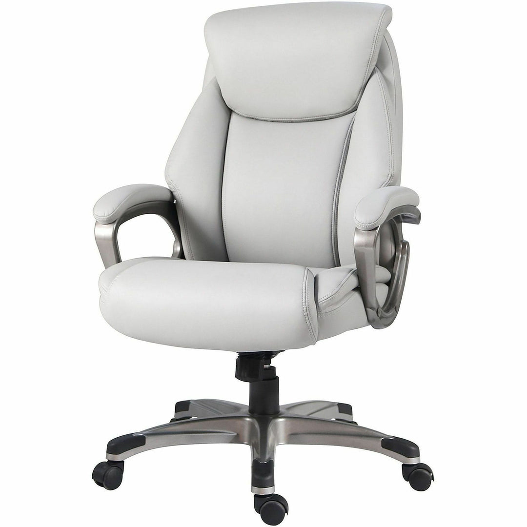 Image of Lorell High-Back Chair,PU,Loop Arms,25.4"x27.4"x41.9"-44.9",Gray
