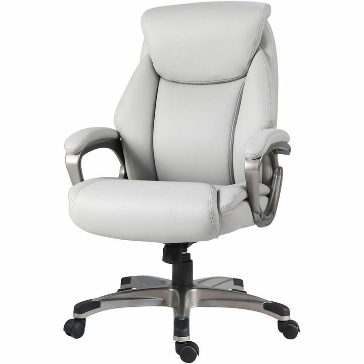 Image of Lorell High-Back Chair,PU,Loop Arms,25.4"x27.4"x41.9"-44.9",Gray