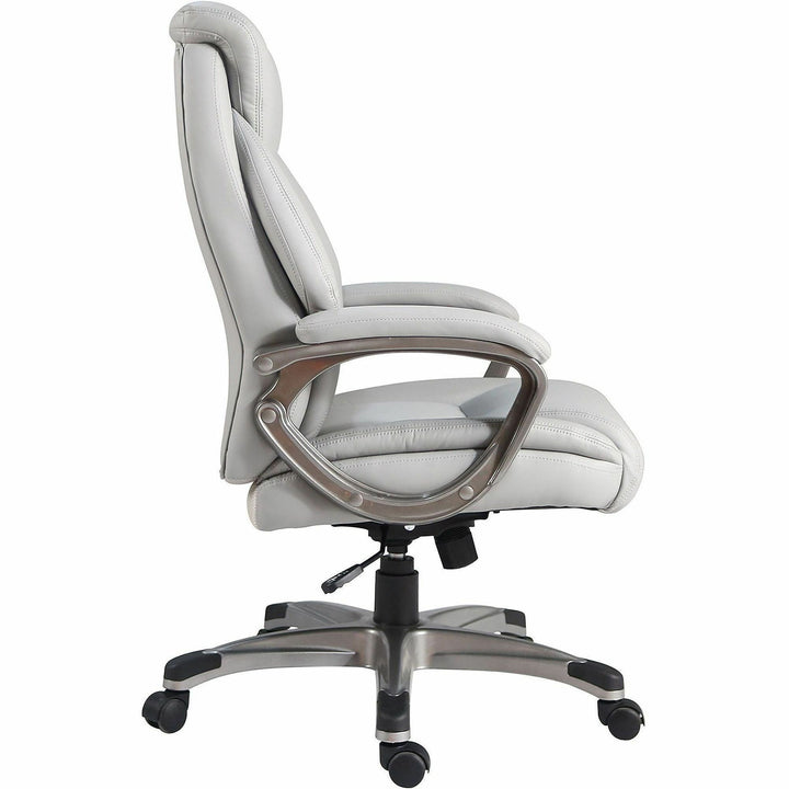 Image of Lorell High-Back Chair,PU,Loop Arms,25.4"x27.4"x41.9"-44.9",Gray