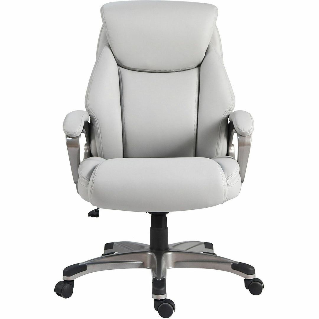 Image of Lorell High-Back Chair,PU,Loop Arms,25.4"x27.4"x41.9"-44.9",Gray