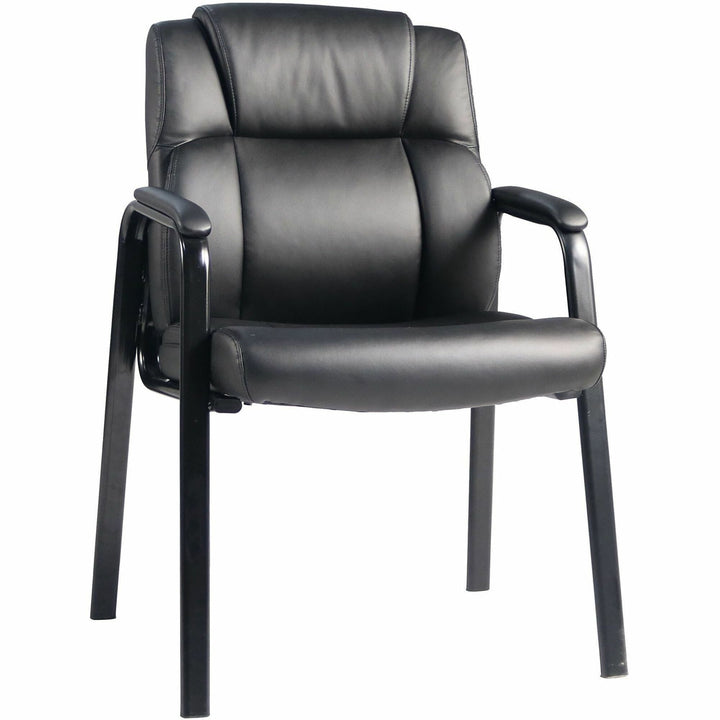 Image of Lorell Guest Chair, PU Vinyl, 25-1/4"x26-1/8"x36-7/8", Black