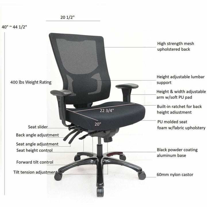 Image of Lorell 62010 Big & Tall Mesh High-Back Chair