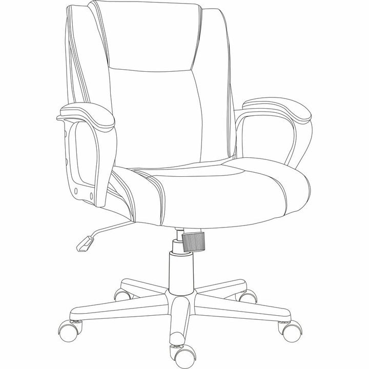 Image of Lorell Chair, PU Leather, 24"Wx26-2/5"Lx38-1/4"H, Black