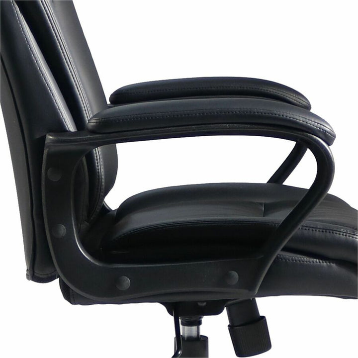 Image of Lorell Chair, PU Leather, 24"Wx26-2/5"Lx38-1/4"H, Black