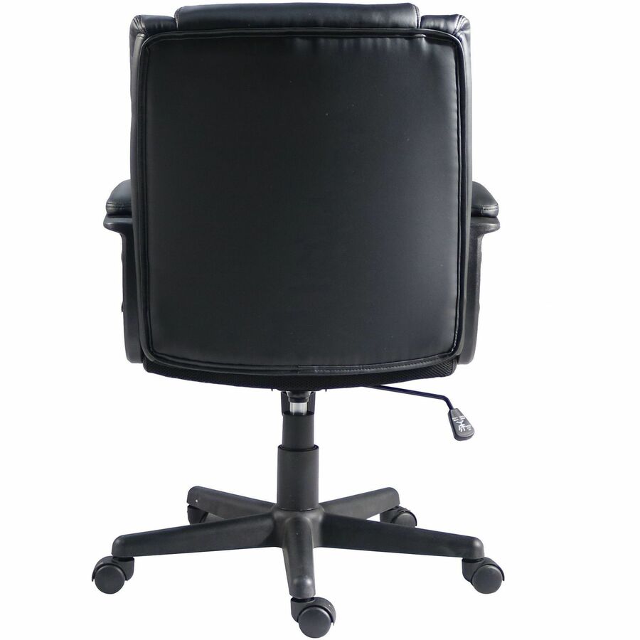 Image of Lorell Chair, PU Leather, 24"Wx26-2/5"Lx38-1/4"H, Black
