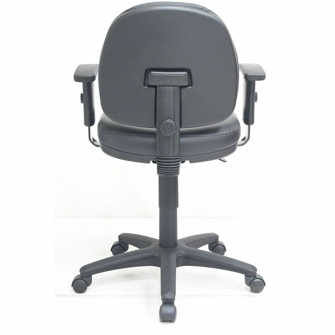 Image of Lorell 80014 Millenia Series Pneumatic Adjustable Task Chair, Vinyl Seat Material, Vinyl Back Material, 5-star Base, Black, Vinyl, Plastic, 1 Each