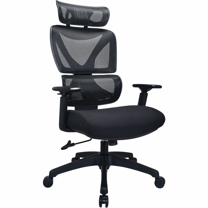 Image of Lorell High-Back Chair,w/Headrest,26.8"x29.5"x45.5''~49.2",BK