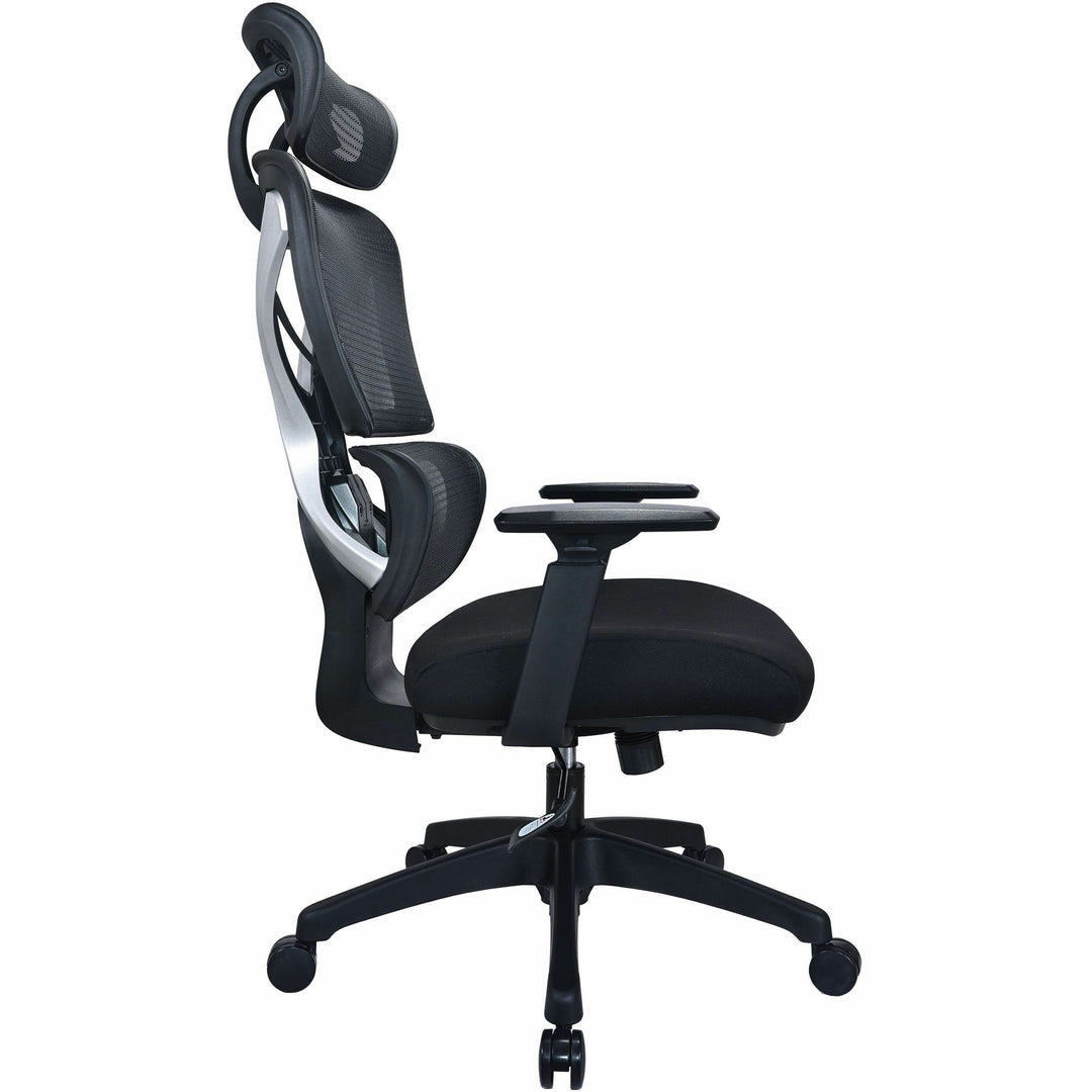 Image of Lorell High-Back Chair,w/Headrest,26.8"x29.5"x45.5''~49.2",BK