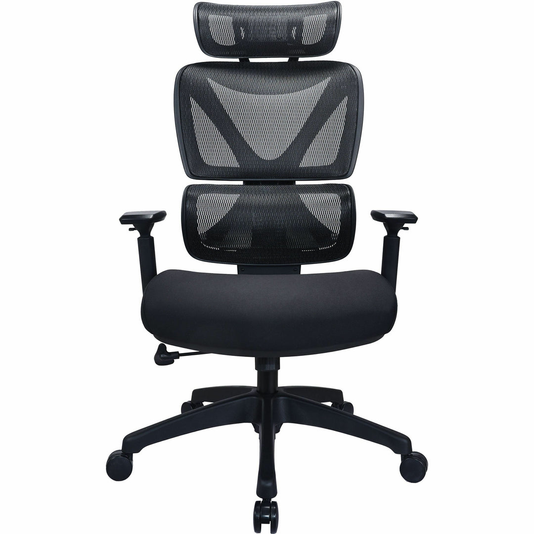 Image of Lorell High-Back Chair,w/Headrest,26.8"x29.5"x45.5''~49.2",BK