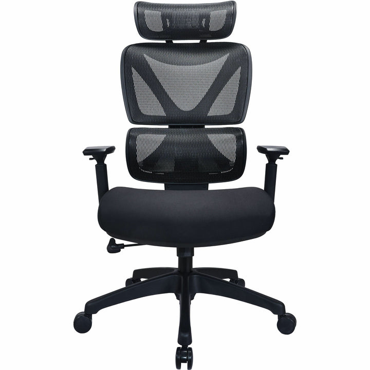 Image of Lorell High-Back Chair,w/Headrest,26.8"x29.5"x45.5''~49.2",BK