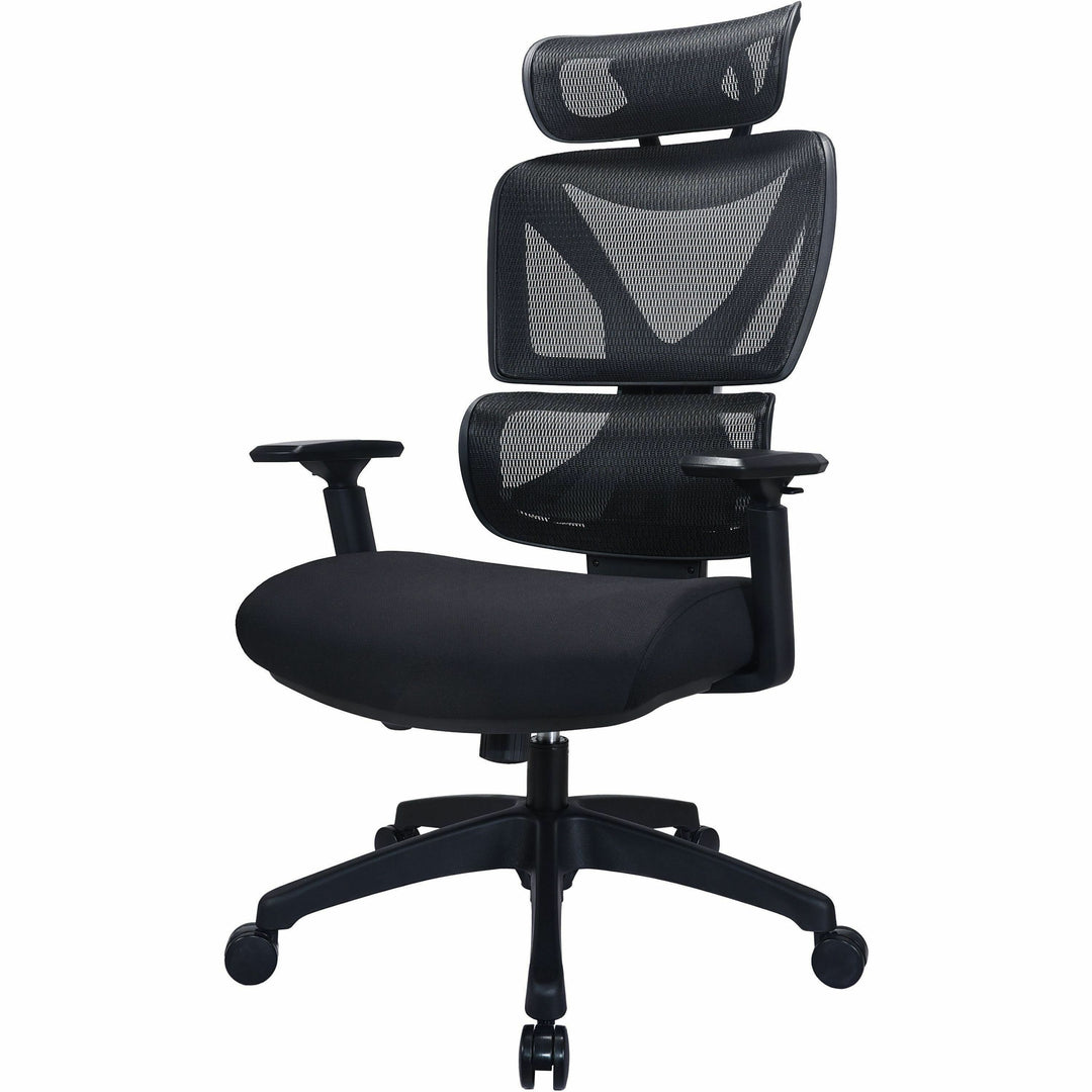 Image of Lorell High-Back Chair,w/Headrest,26.8"x29.5"x45.5''~49.2",BK