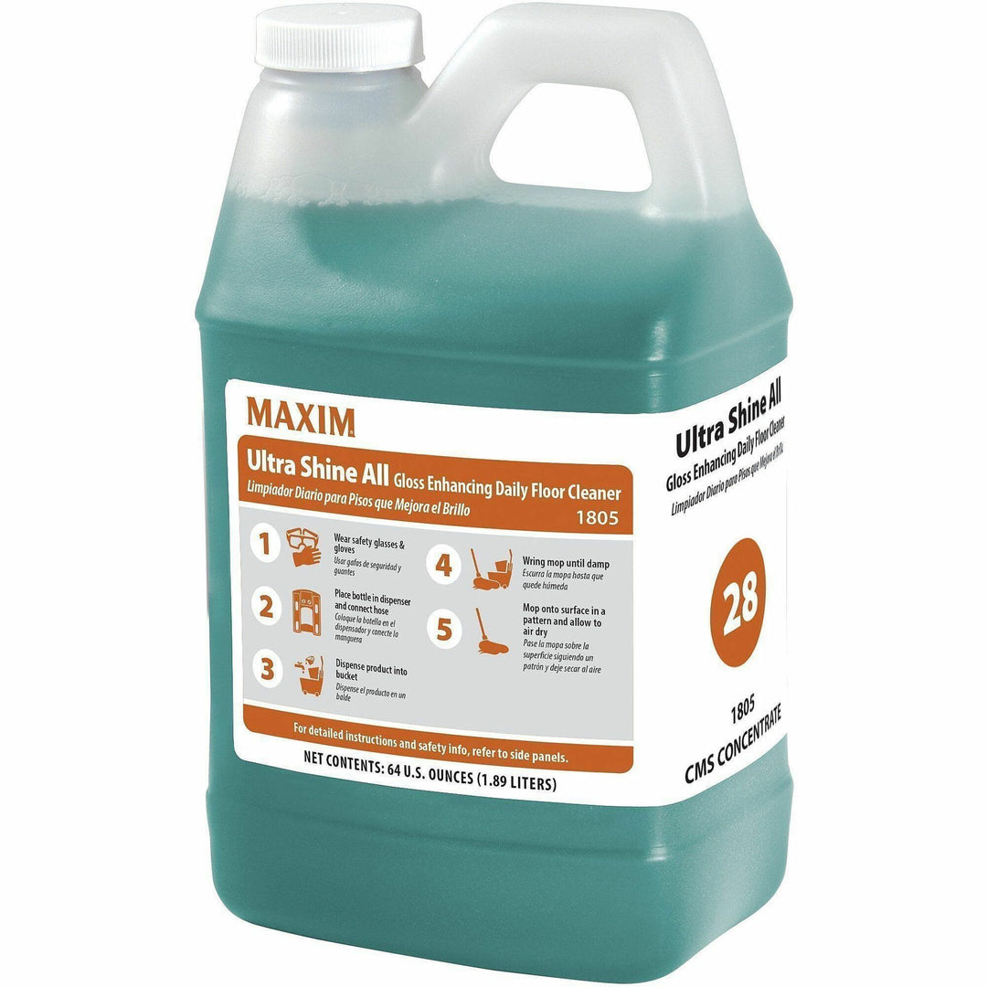 Image of Midlab 18050065T Ultra Shine All Floor CLeaner, For Floor, Tile, Rubber, Marble Floor, Stone Floor, Neutral Scent, White, 4 / Carton