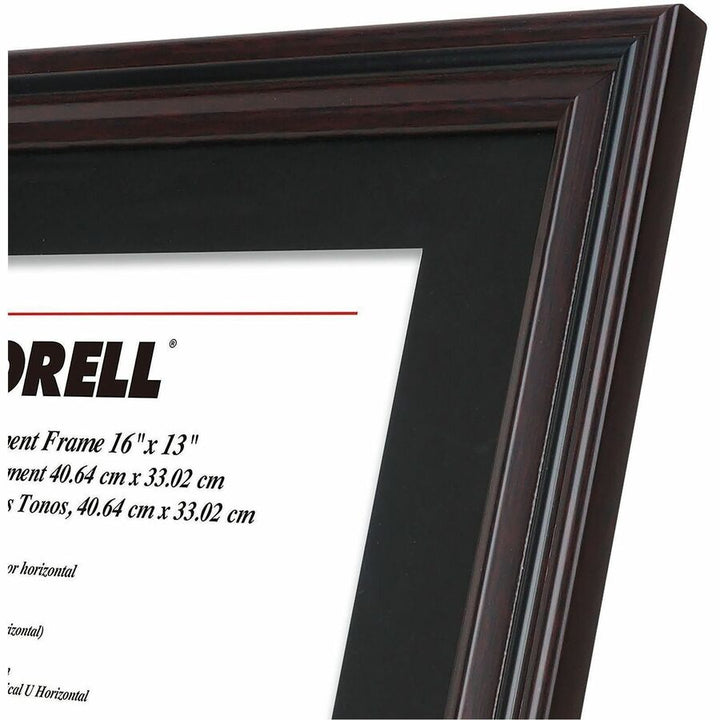 Image of Lorell 49417 Two-toned Certificate Frame, 16" x 13" Frame Size, Desktop, Wall Mountable, Vertical, Horizontal, Black, 1 Each
