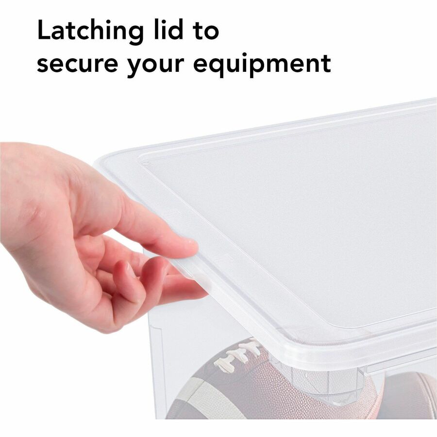 Image of Storex File Tote,w/Clear Lid,Letter/Legal,14"x18-1/3"x10-1/2",Clear