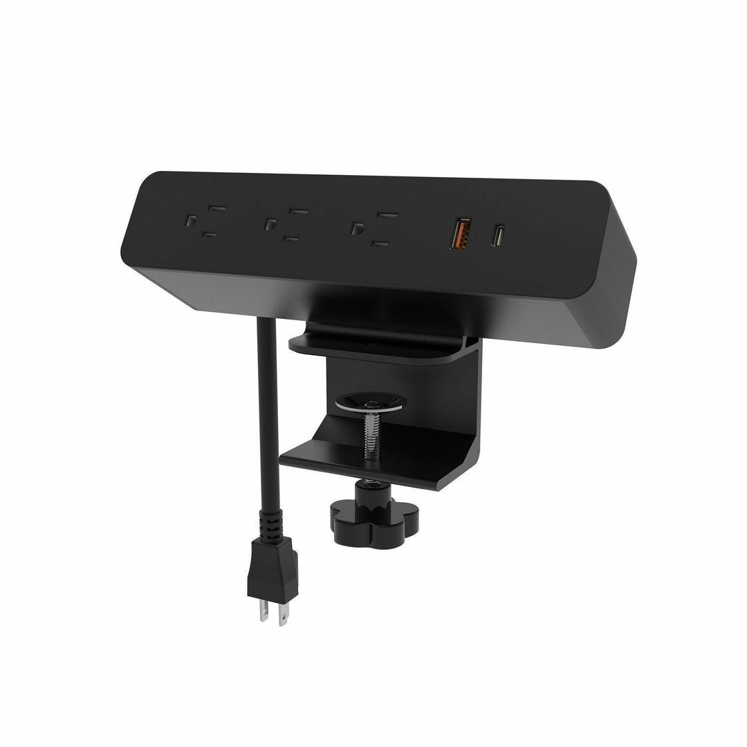 Image of Lorell Power Module,w/2 AC,1 USB-A,1 USB-C,8.66"x2.16"x1.89", BK