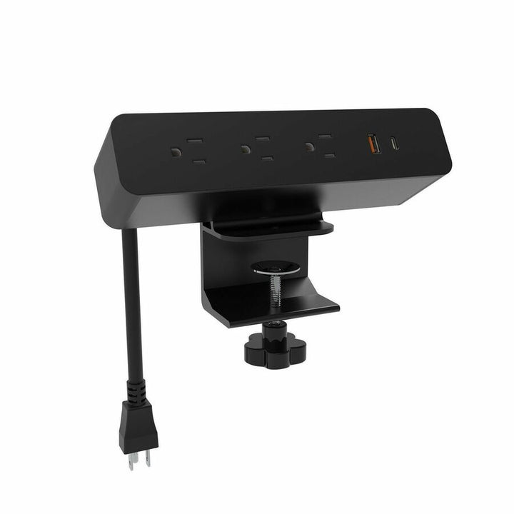 Image of Lorell Power Module,w/2 AC,1 USB-A,1 USB-C,8.66"x2.16"x1.89", BK
