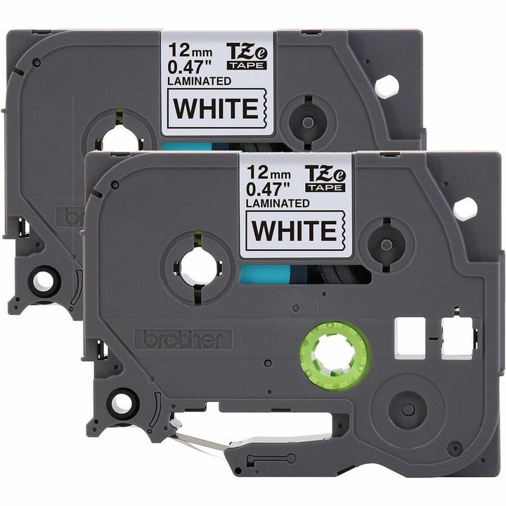Image of Brother TZE2312PKG Genuine P-touch TZe2312PK BK on WHT Label Tapes, Laminated, 12mmX8m each