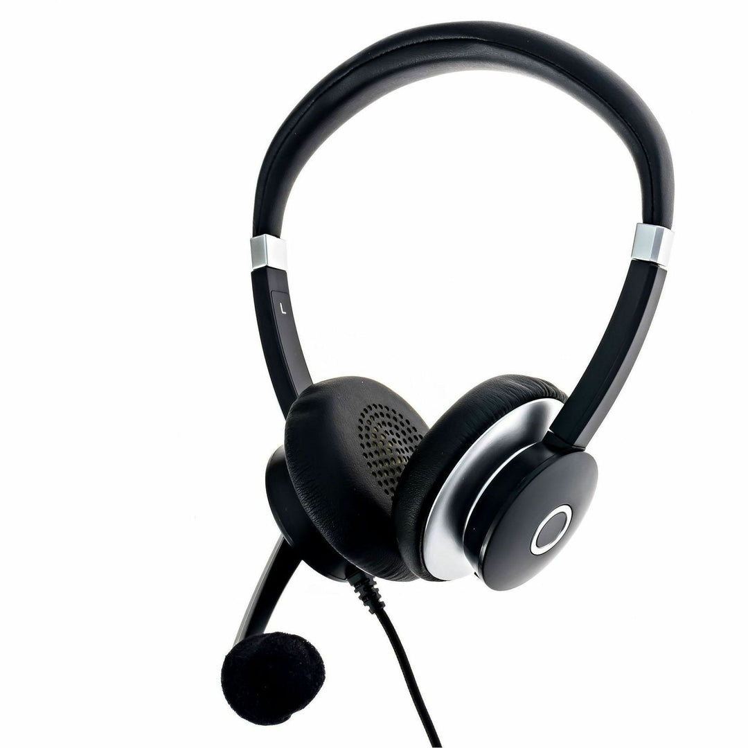 Image of Spracht HSUSB2 Headset, Stereo, USB, Wired, Over-the-head, On-ear, Binaural, Supra-aural, Noise Cancelling Microphone, Black, 1 Each