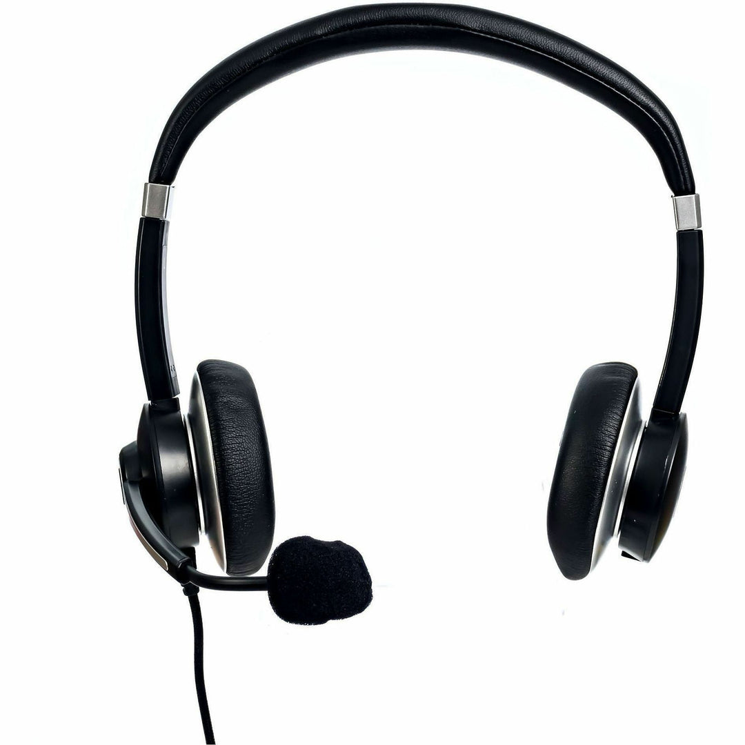 Image of Spracht HSUSB2 Headset, Stereo, USB, Wired, Over-the-head, On-ear, Binaural, Supra-aural, Noise Cancelling Microphone, Black, 1 Each