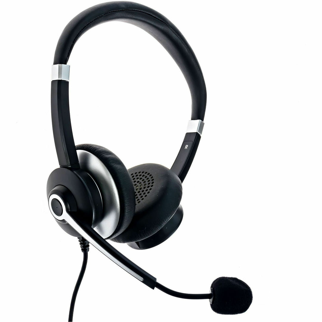 Image of Spracht HSUSB2 Headset, Stereo, USB, Wired, Over-the-head, On-ear, Binaural, Supra-aural, Noise Cancelling Microphone, Black, 1 Each
