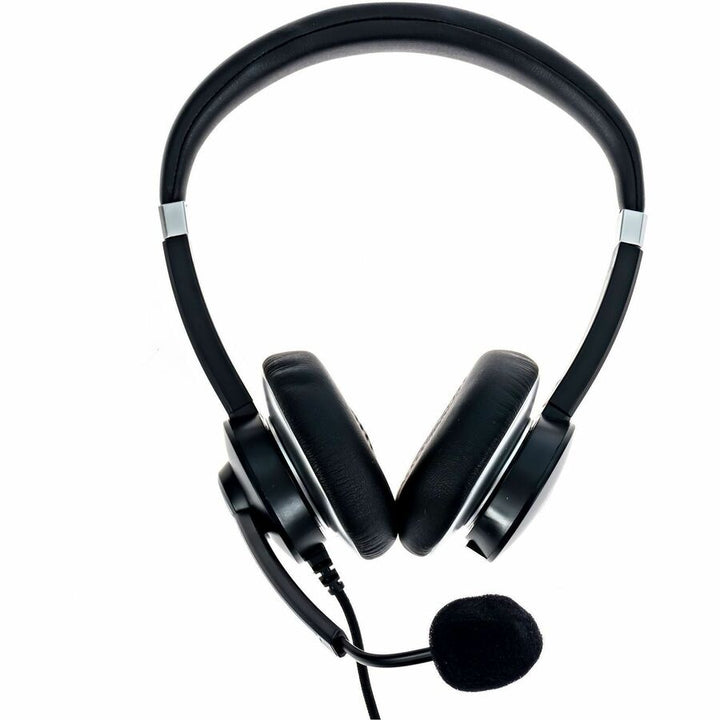Image of Spracht HSUSB2 Headset, Stereo, USB, Wired, Over-the-head, On-ear, Binaural, Supra-aural, Noise Cancelling Microphone, Black, 1 Each