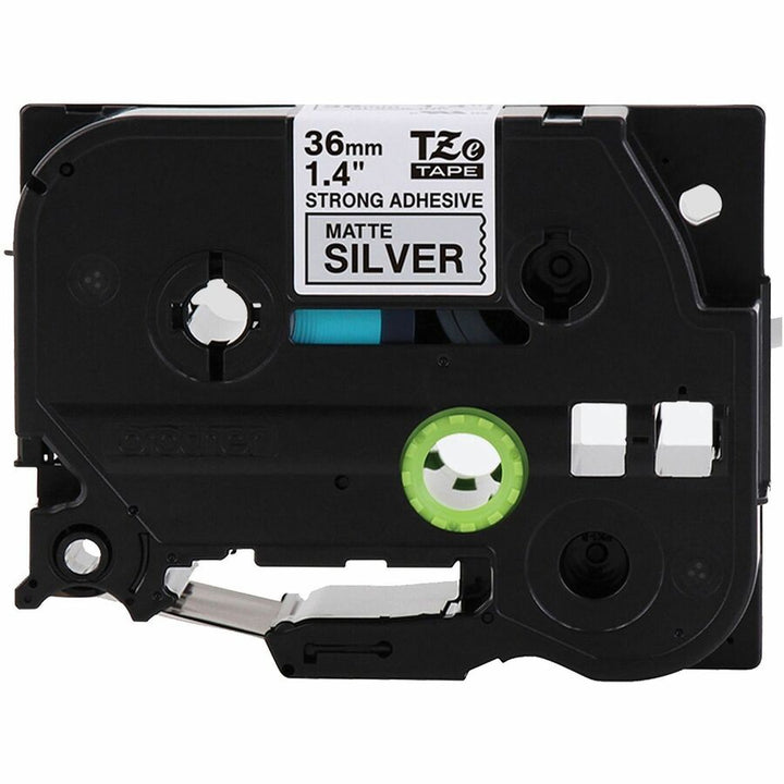 Image of Brother TZES961G P-touch Tze Label Tape, 1 27/64" Width, Matte Silver, Laminated, Water Resistant, 1 Each