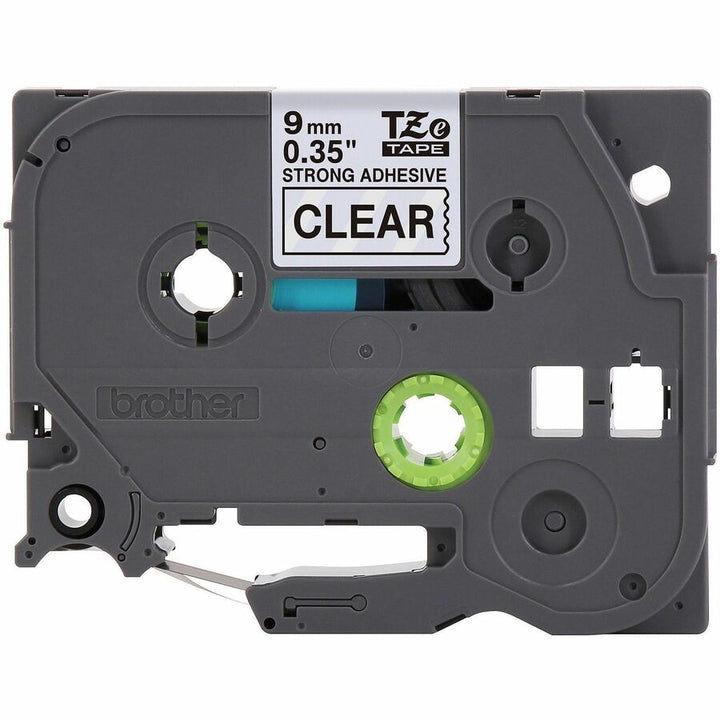 Image of Brother TZES121G Genuine P-touch TZeS121 BK on CLR Label Tape, Strong Adhesive Lam., 9mmX8m