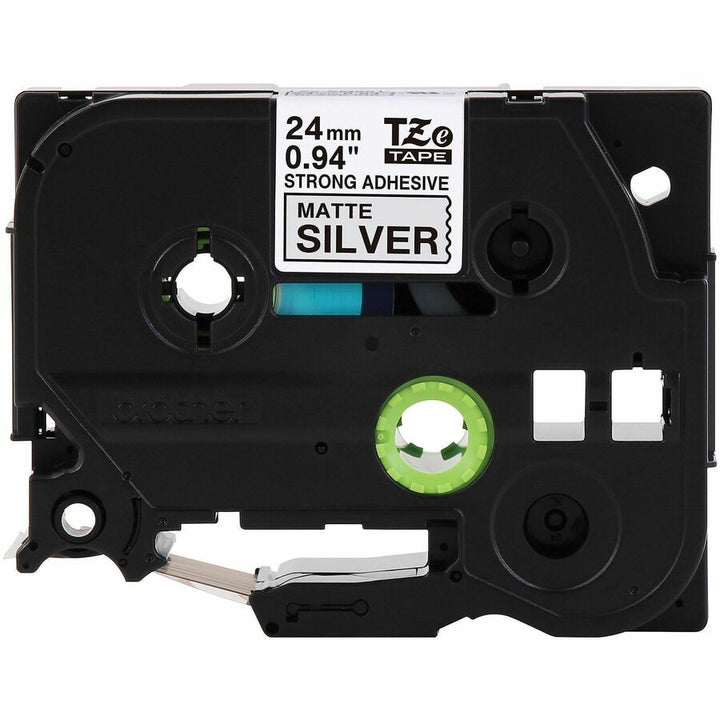 Image of Brother TZES951G P-touch Tze Label Tape, x 15/16" Width, Matte Silver, Polyethylene Terephthalate (PET), Water Resistant, Laminated, 1 Each