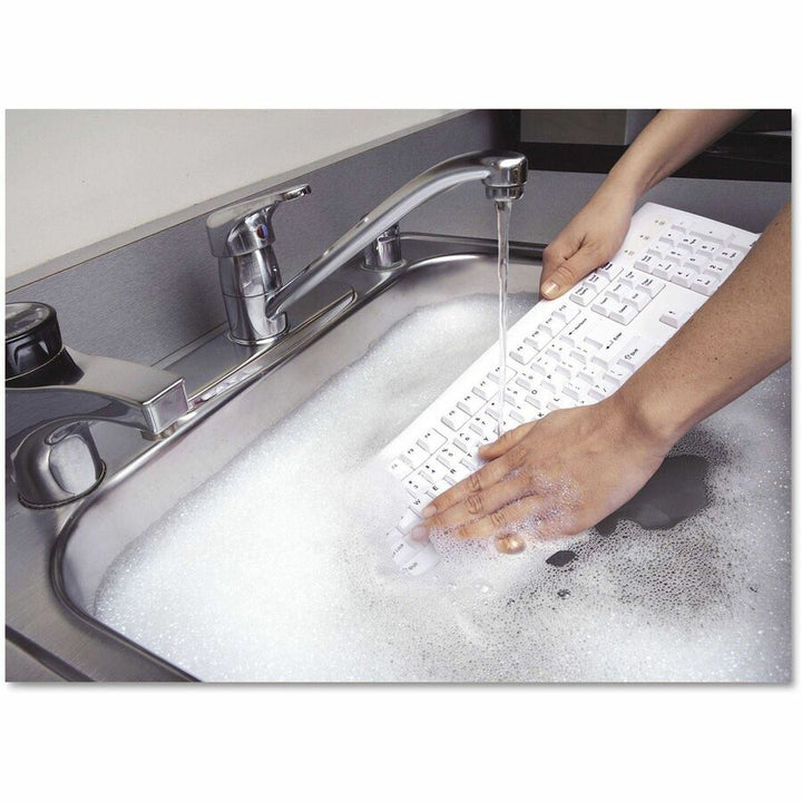 Image of Kensington® Pro Fit Usb Washable Keyboard, 104 Keys, White