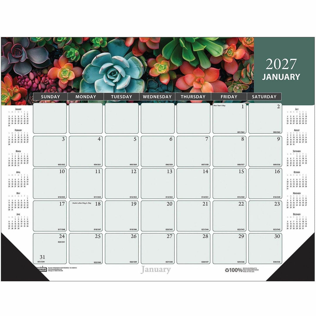 Image of House of Doolittle 121 Recycled Succulent/Cacti Desk Pad