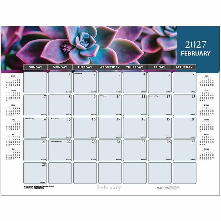 Image of House of Doolittle 121 Recycled Succulent/Cacti Desk Pad