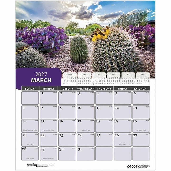 Image of House of Doolittle 317 Recycled Succulent & Cacti Wall Calendar