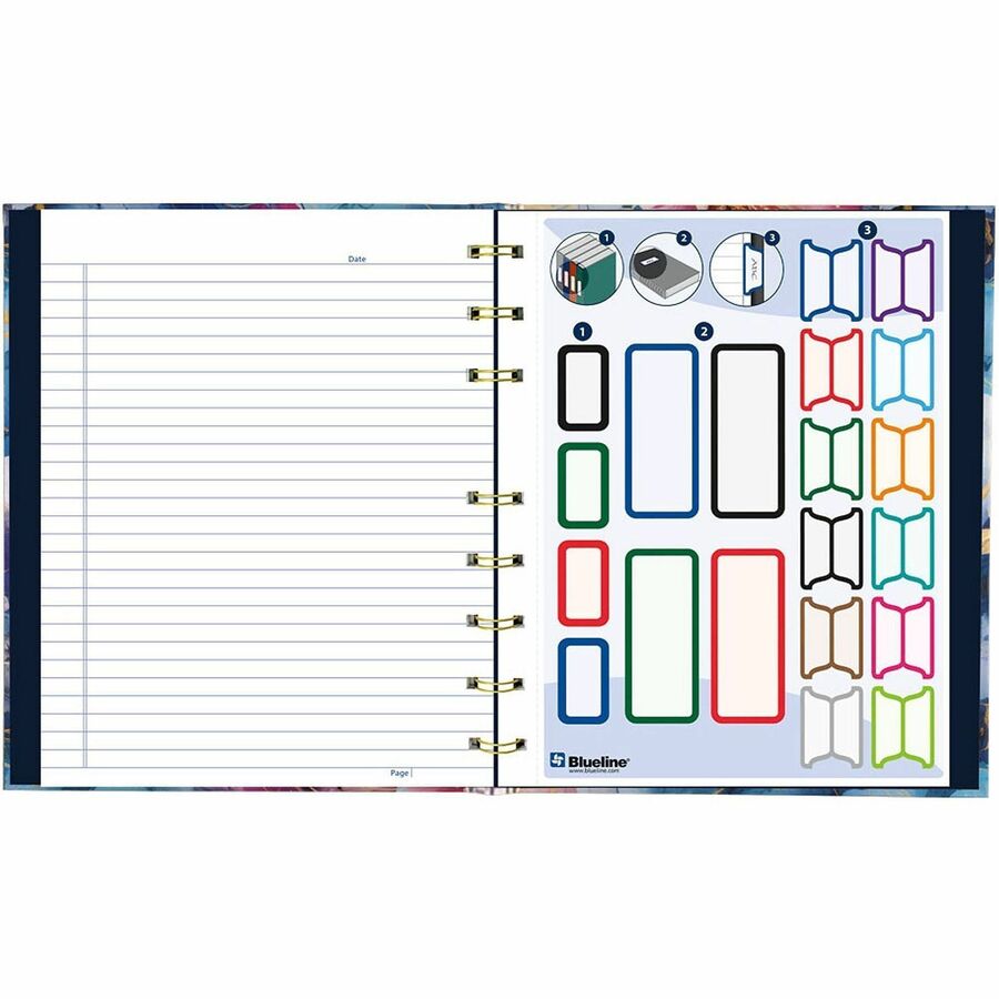 Image of Blueline A9C02 NotePro Notebook, Fashion Collection, 192 Pages, Midnight Floral